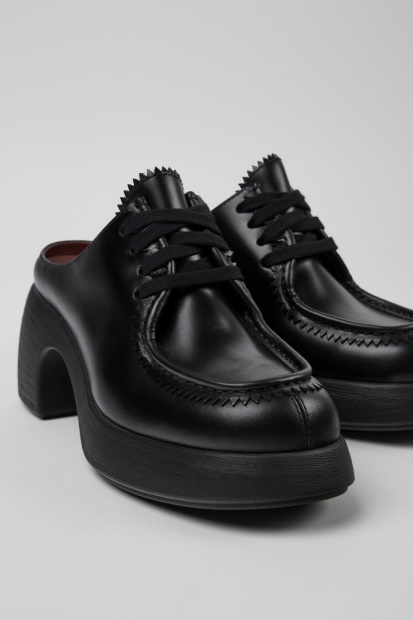 Thelma Sort Skinn Muldyr For Kvinner Bobil Nyankomne