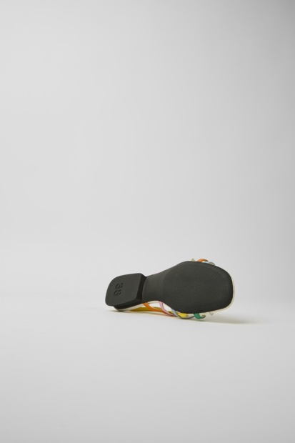 Tvillinger Flerfarget Skinn Sandaler For Kvinner Eksklusiv Campingvogn