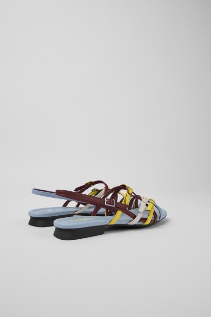 Design Tvillinger Flerfargede Skinnsandaler For Kvinnelige Campingvogner