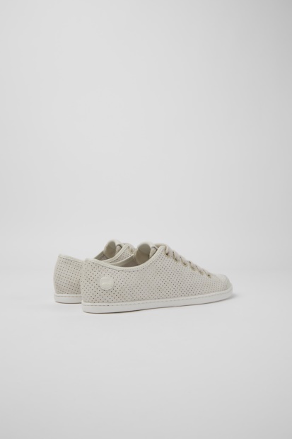 Camper Design Uno Beige Og Hvite Skinnsneakers For Kvinner