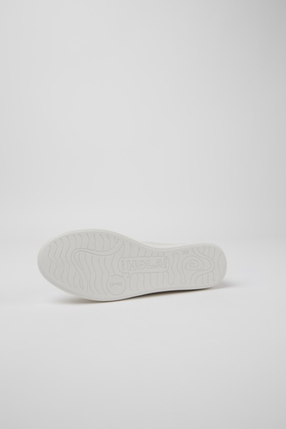 Camper Design Uno Beige Og Hvite Skinnsneakers For Kvinner