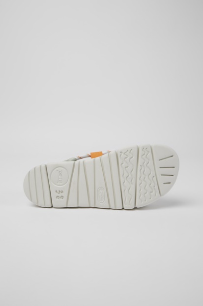 Campingvogn Design Oruga Hvite Grønne Og Oransje Sandaler For Kvinner