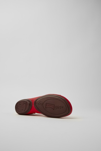 Design Høyre Røde Skinnsandaler For Kvinner Campingvogn