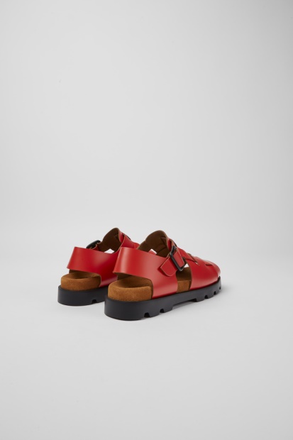 Camper Design Brutus Sandal Røde Skinnsandaler For Kvinner