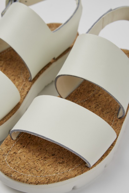 Design Oruga Hvite Skinnsandaler Til Damecamper