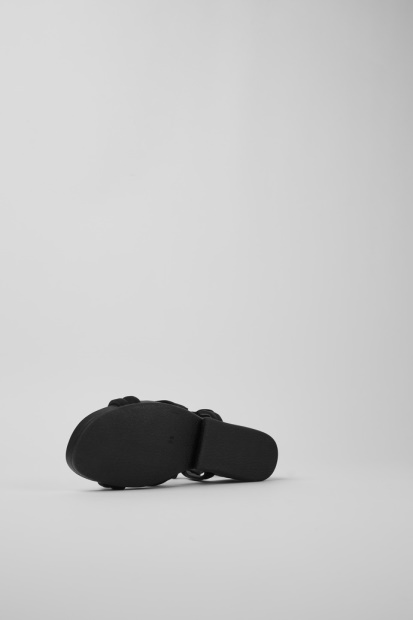 Campingvogn Design Minikaah Svarte Resirkulerte Kjæledyr- Og Nylonsandaler For Kvinner