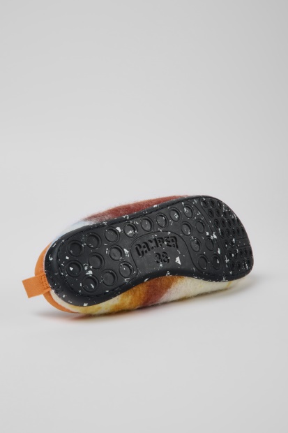 Wabi Oransje Blå Og Hvite Tøfler I Resirkulert Ull For Kvinner Bobil Nyankomne