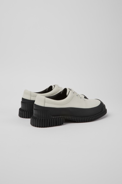 Pix Hvite Og Svarte Lær-snøresko For Menn Bobil Nykommere