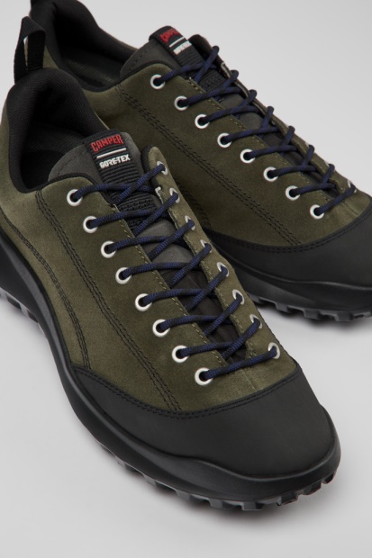 Camper Design Crclr Gore-tex Grønn Nubuck Og Tekstil Joggesko For Menn