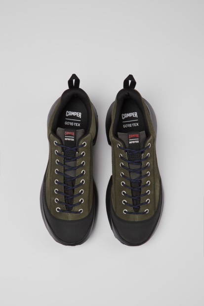 Camper Design Crclr Gore-tex Grønn Nubuck Og Tekstil Joggesko For Menn