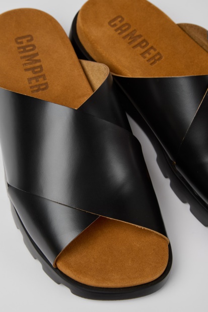 Brutus Sandal Svart Skinnsandaler For Herre Bobil Nykommere