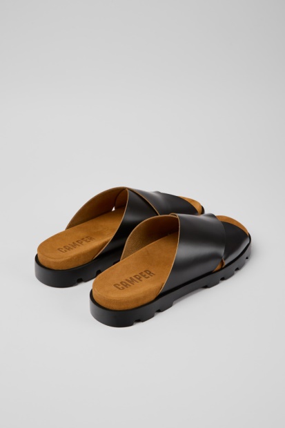 Brutus Sandal Svart Skinnsandaler For Herre Bobil Nykommere