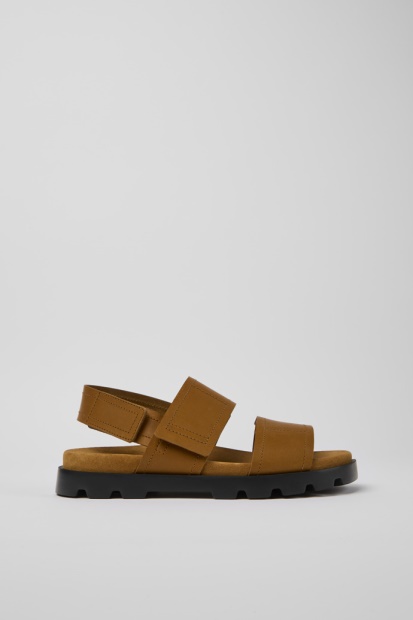 Brutus Sandal Brune Skinnsandaler For Menn Eksklusiv Campingvogn