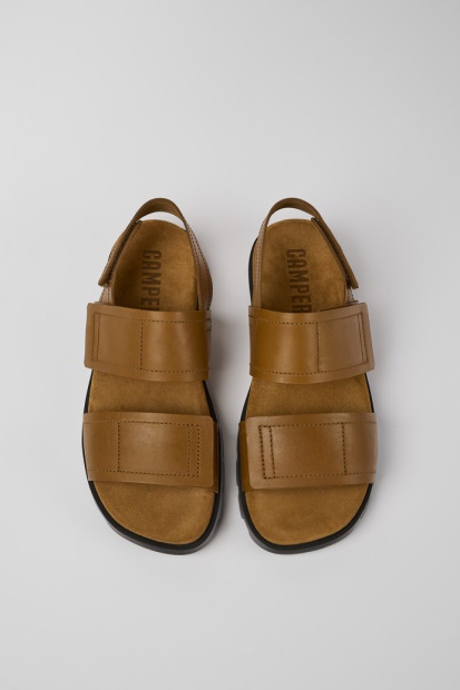 Brutus Sandal Brune Skinnsandaler For Menn Eksklusiv Campingvogn