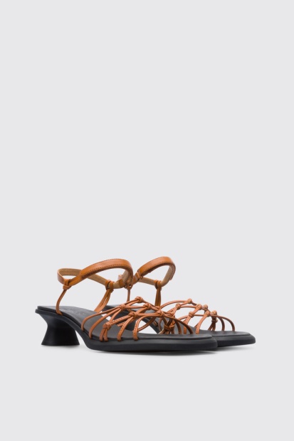Dina Brun Sandal For Kvinner Eksklusiv Campingvogn