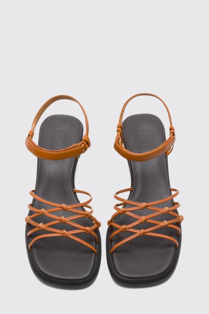 Dina Brun Sandal For Kvinner Eksklusiv Campingvogn