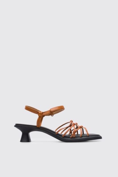 Dina Brun Sandal For Kvinner Eksklusiv Campingvogn