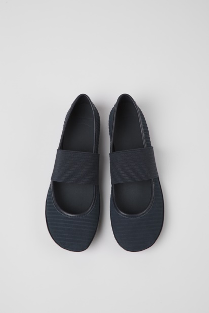 Eksklusiv Bobil Høyre Blå Resirkulert Skinn Ballerina Leiligheter For Kvinner